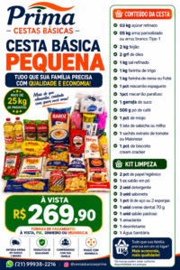 cesta básica pequena + kit limpeza