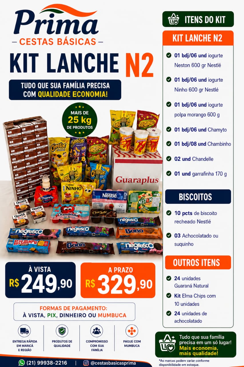 kit lanche n2 + achocolatado kit lanche n2 + achocolatado