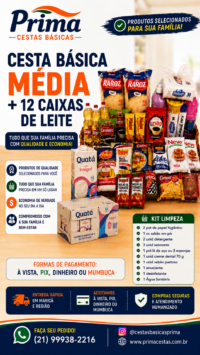 cesta bÁsica mÉdia + 12 caixas de leite