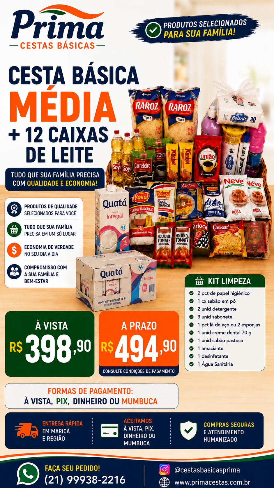 cesta basica media + 12 caixas de leite cesta básica média + 12 caixas de leite